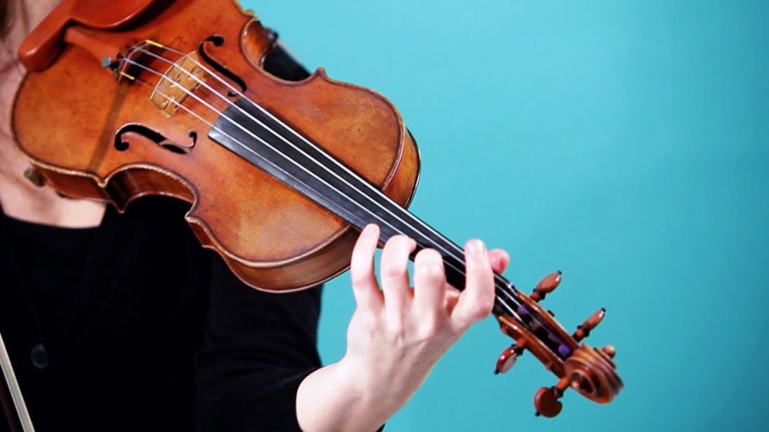 playing a violin